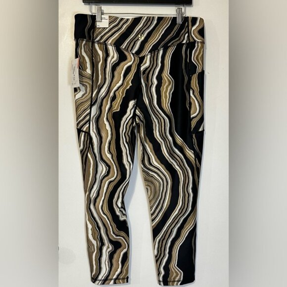 Sports Illustrated Black Brown Beige Women’s Leggings Workout Walking Run New XL - Picture 2 of 13